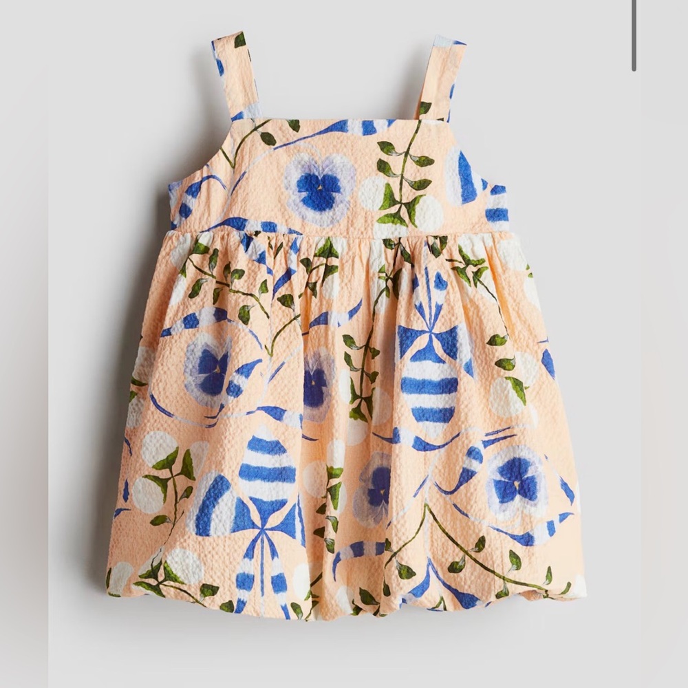 H&M x Georgia Beaumont Floral Seersucker Dress - 12 months. EUC. Like New.